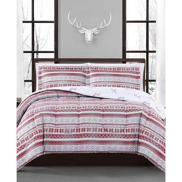 PEM AMERICA Holiday Fair Isle 2-Pc. Reversible Full/Queen Comforter Set bedding - Picture 5 of 9